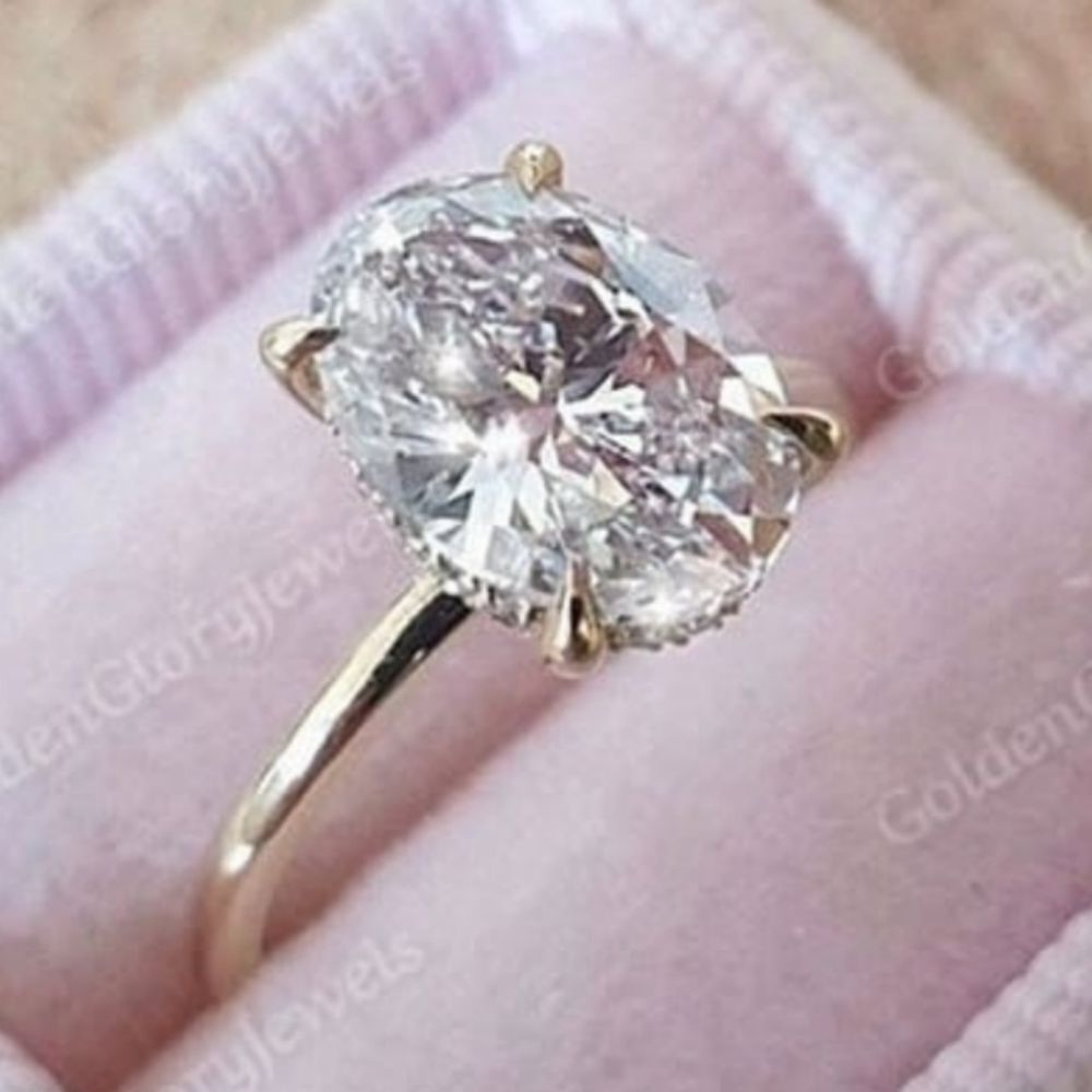 3 Ct Oval Moissanite 10k Rose Gold Solitaire Engagement Ring for Women Size 5 - Picture 9 of 12